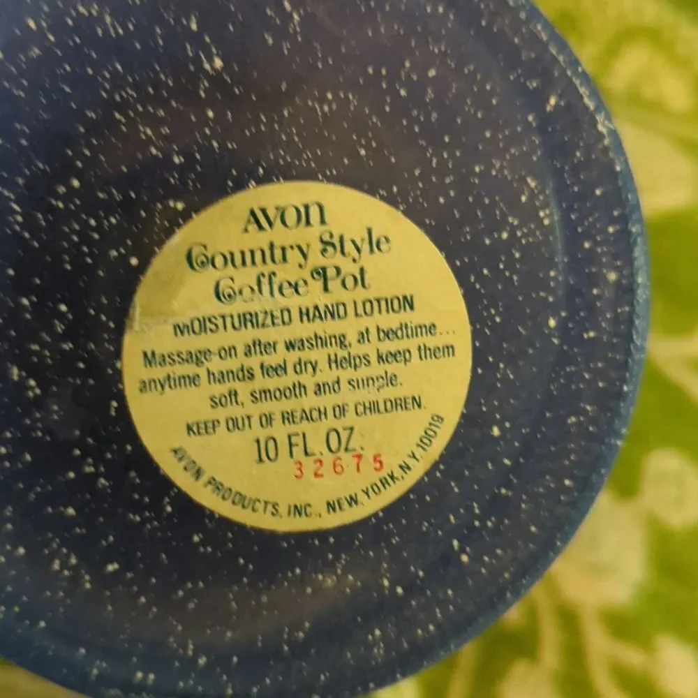 Vintage Avon blue speckled Country‎ style coffee pot dispenser